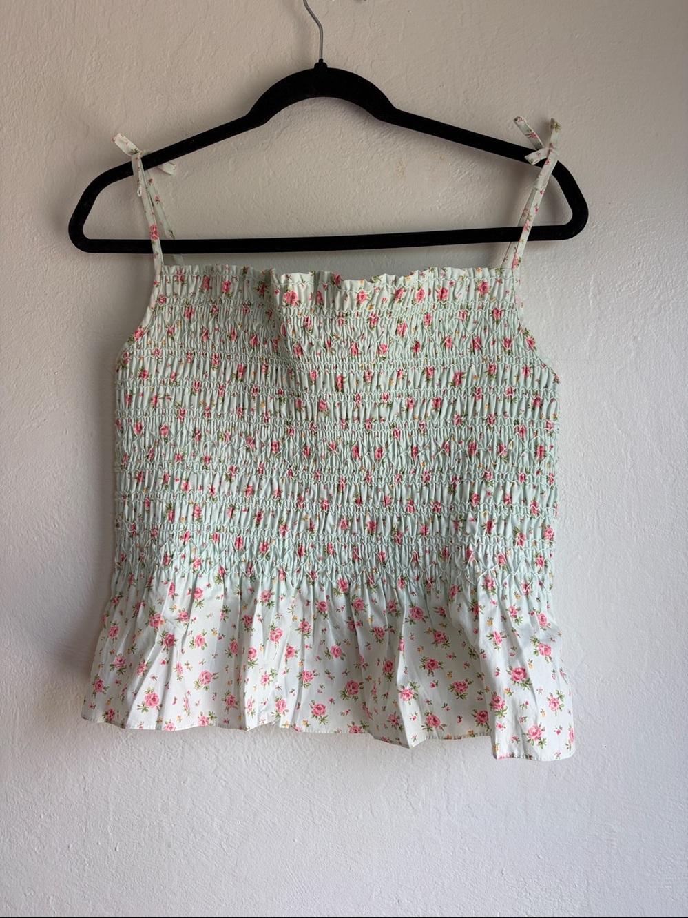 Polo Ralph Lauren Floral Smocked Cotton Poplin Top size 8